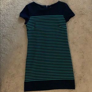 Laundry Shelli Segal navy/teal stripe dress (10)